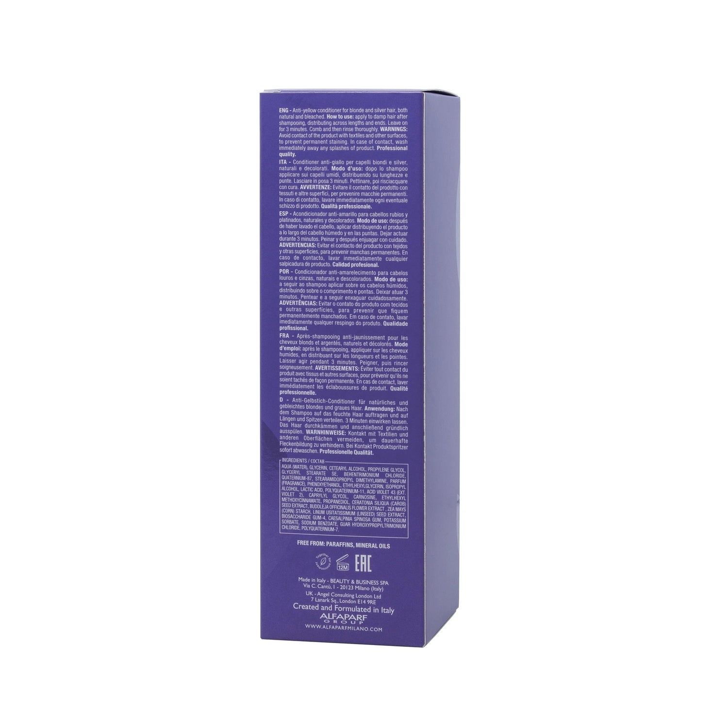 Alfaparf Milano Professional Semi Di Lino Anti-Yellow Purple Conditioner for Blonde Hair