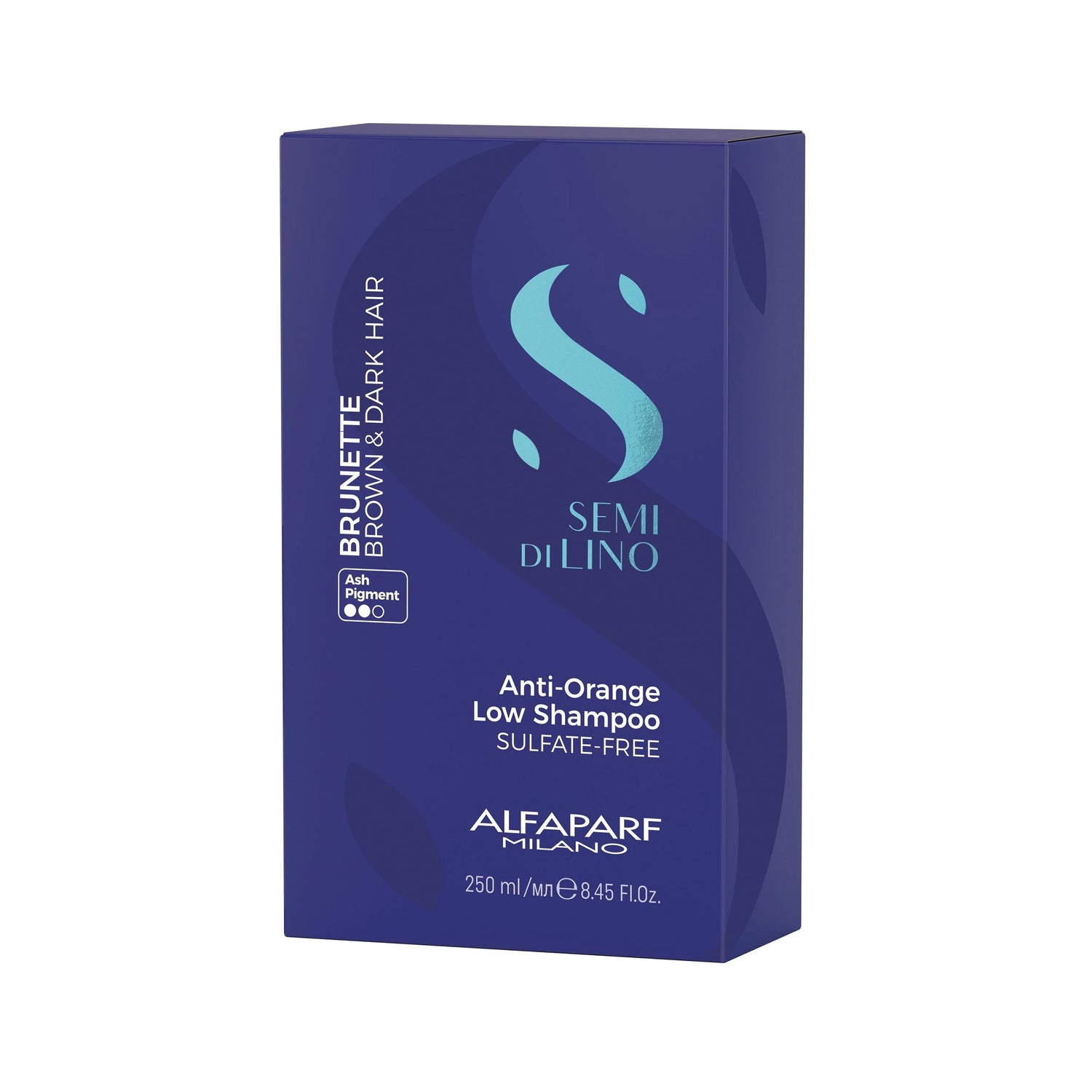 Alfaparf Milano Professional Semi di Lino Brunette Anti-Orange Sulfate Free Blue Shampoo for Brown, Chestnut and Dark Hair