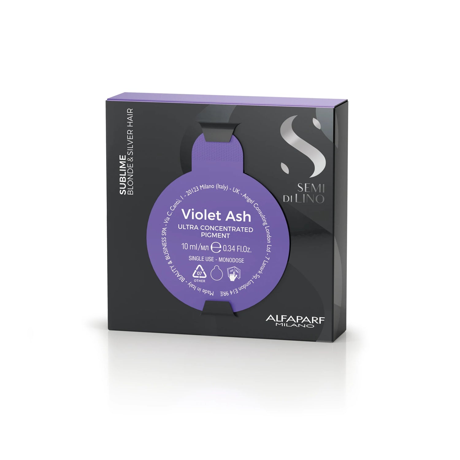 Alfaparf Milano Semi di Lino Sublime Pigments for Blonde, Platinum and Silver Hair - Violet Ash .21